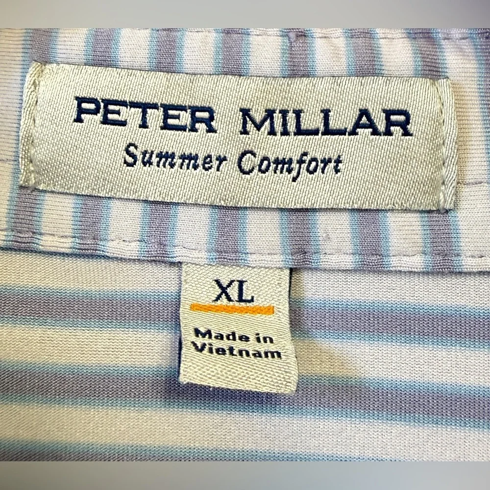 Peter Millar Summer Comfort Striped Polo Size XL